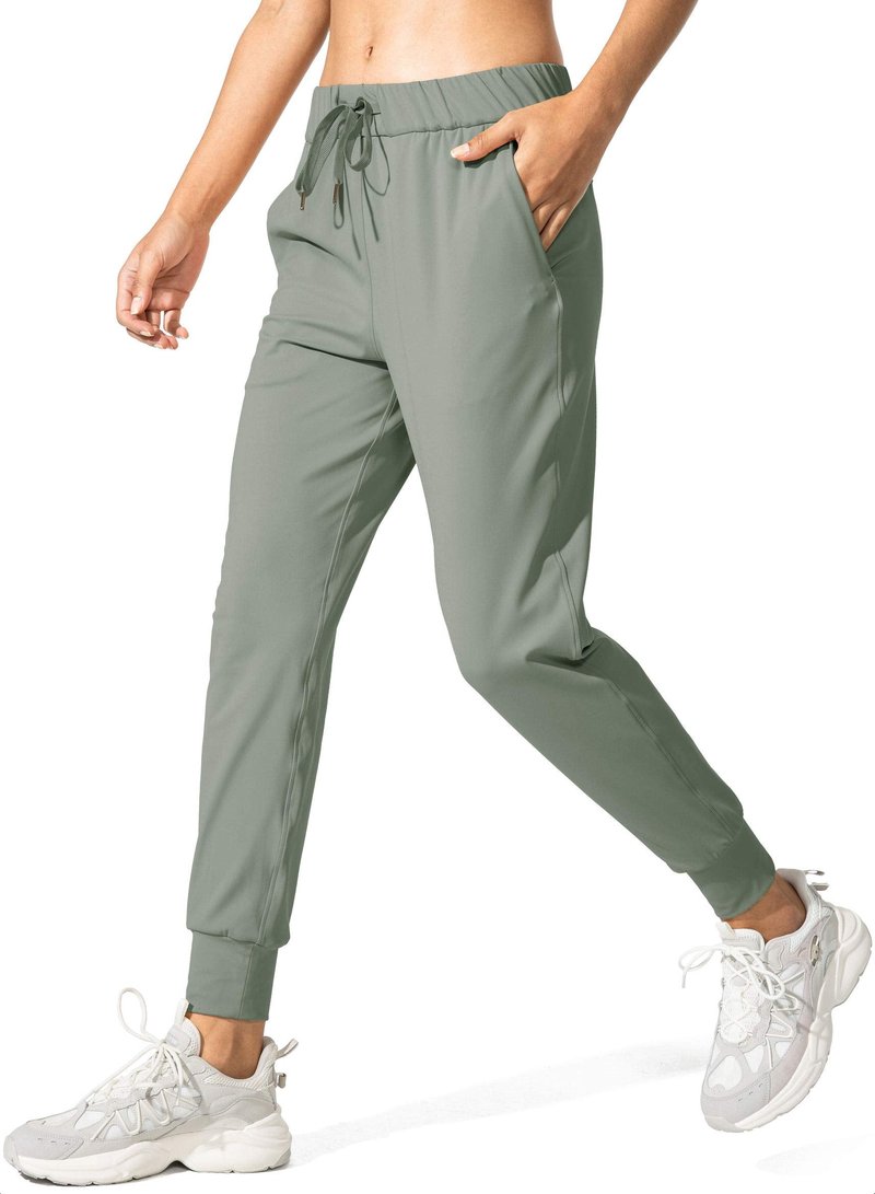 SANTINY Women's Joggers Pants Pockets Drawstring Running Sweatpants for Women Lounge Workout Jogging(Grey Sage_XL)