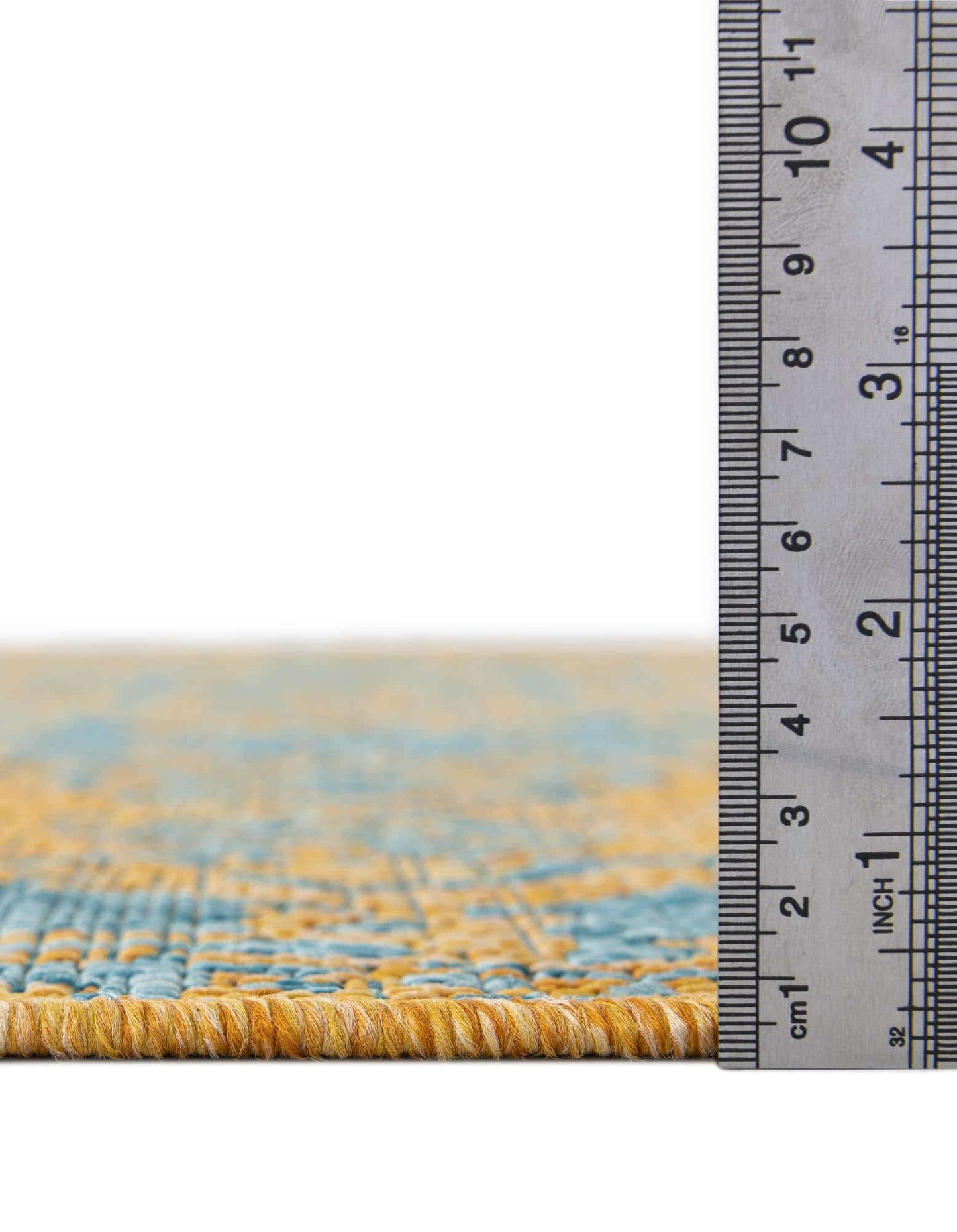 Unique Loom Jill Zarin Jill Zarin Outdoor Collection Area Rug - Dubai (3' 3" x 5' 3" Rectangle, Yellow and Aqua/Light Blue)