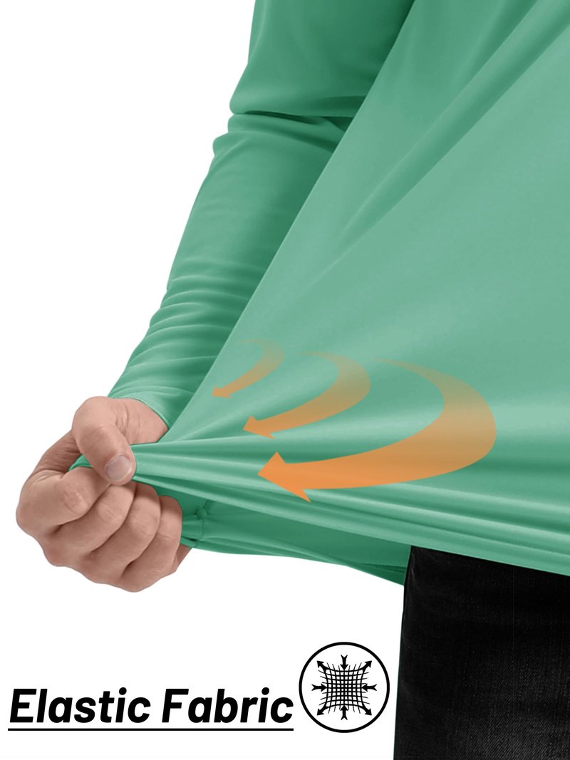 TACVASEN Long Sleeve Shirts for Men Quarter Zip Pullover Golf Sun Protection Running Rash Guard Athletic T-Shirts Outdoor Green