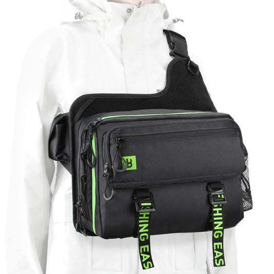 Booms Fishing Tackle Storage Bag - IB1 Fishing Gear Bag with Lures Operation Tray - Saltwater & Freshwater Fly Fishing Sling Bag for Men