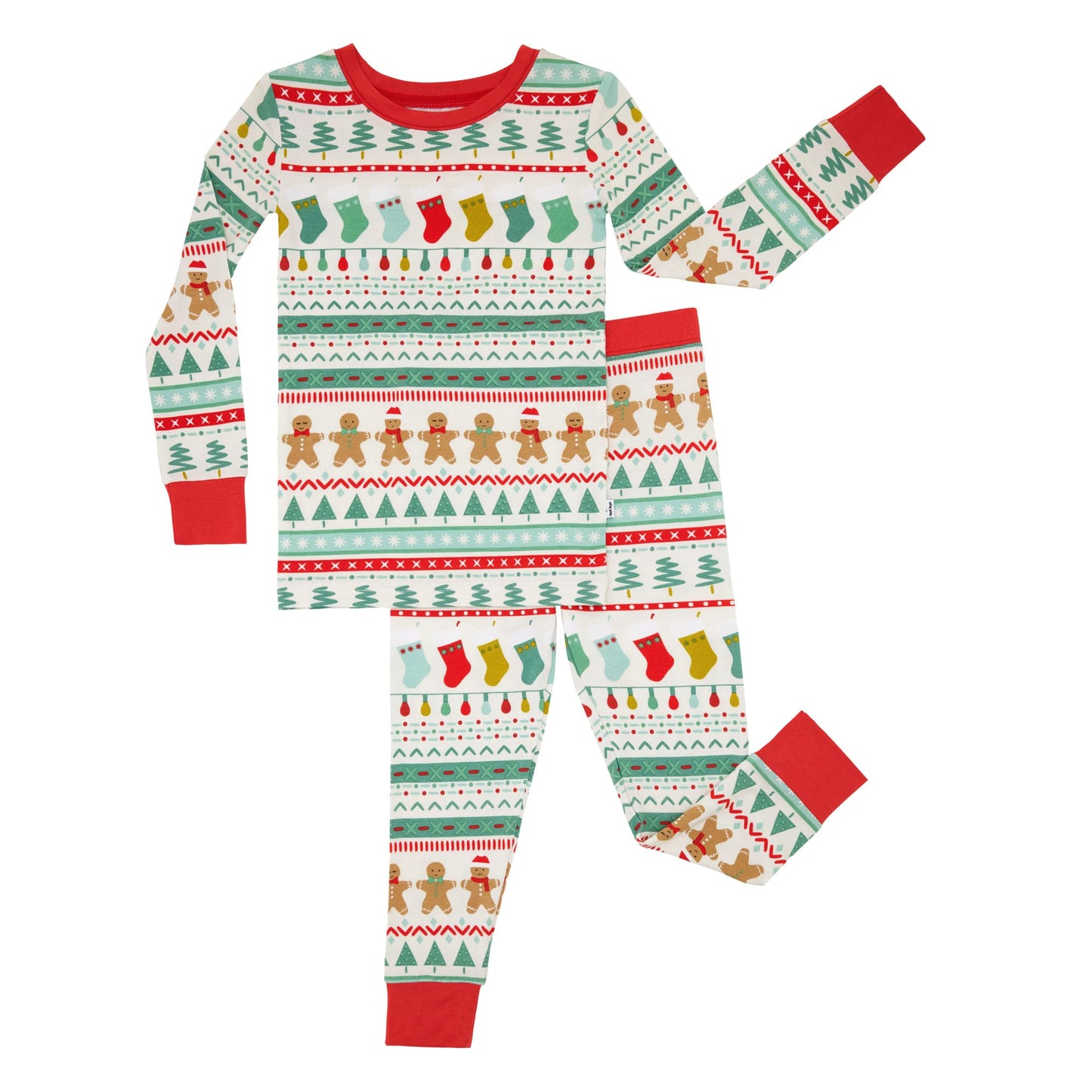 Little Sleepies Two-Piece Kids Christmas Pajamas Set for Boys & Girls, Viscose from Bamboo, Family Matching Christmas PJs, Fair Isle, 3T