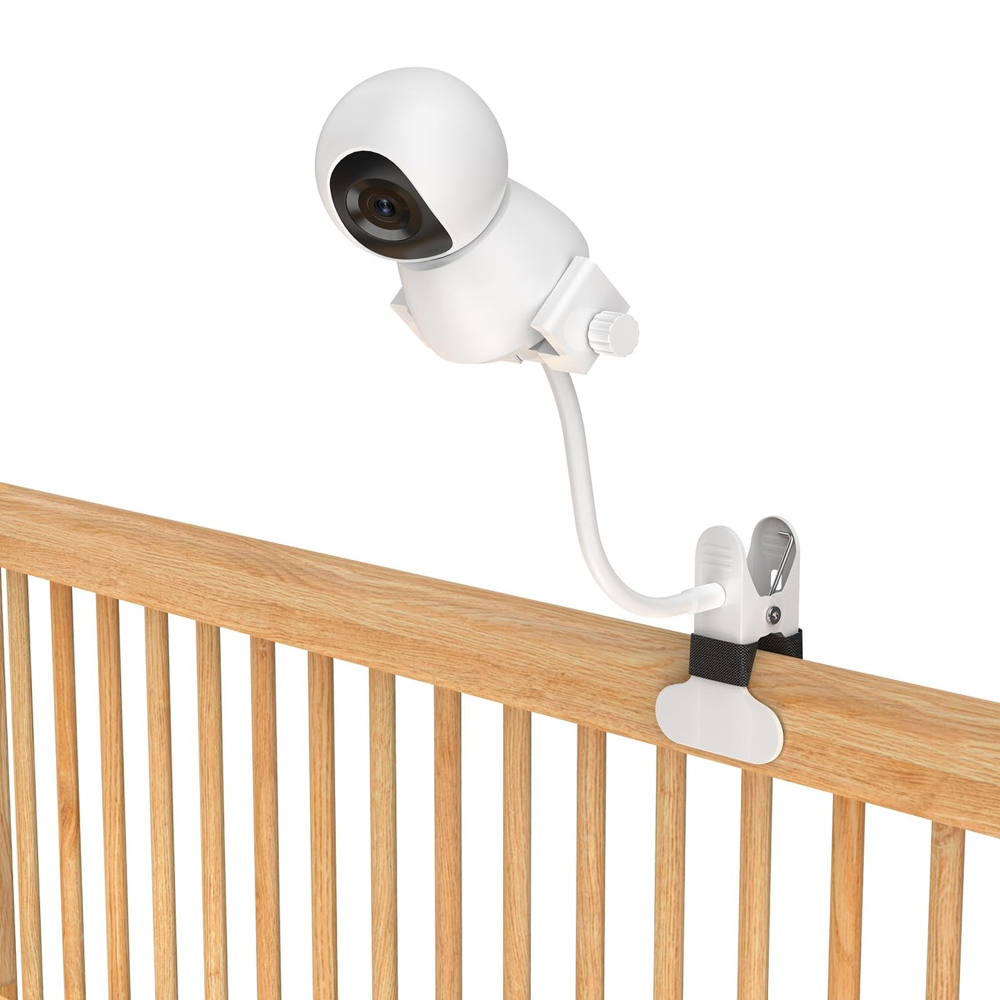 Upgraded Baby Monitor Mount - Universal Adjustable Baby Camera Clip Mount for Hello Baby, Nanit Pro, Infant Optics, VTech & Most Baby Monitors, Detachable Arm Monitor Holder Flex Stand for Crib