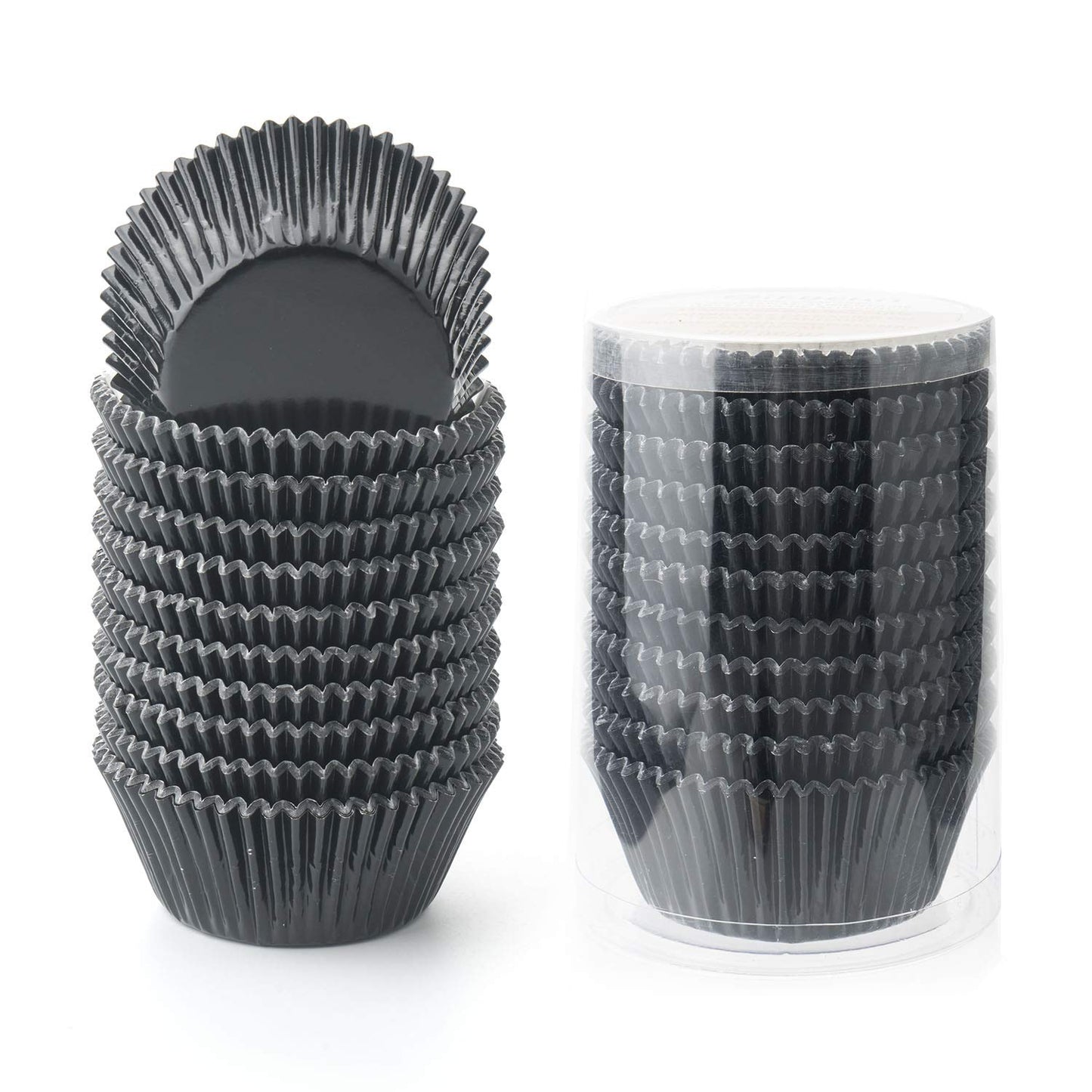 Gifbera Standard Black Foil Cupcake Liners Muffin Wrappers, 200-Count