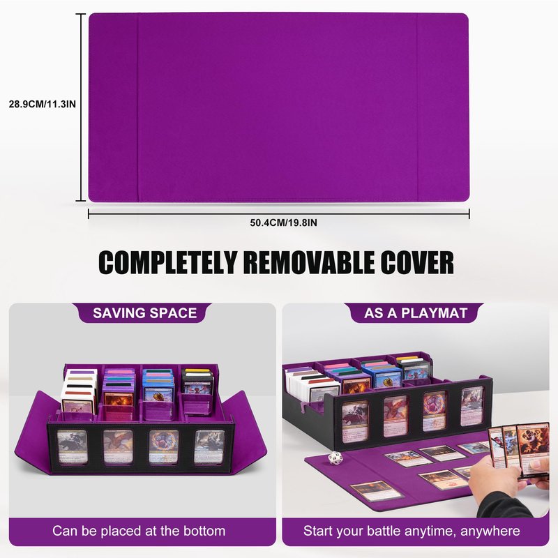 Kabinka Card Storage Box with Commander Display, 5-Row 3900+ Card Deck Box for MTG Sports Cards