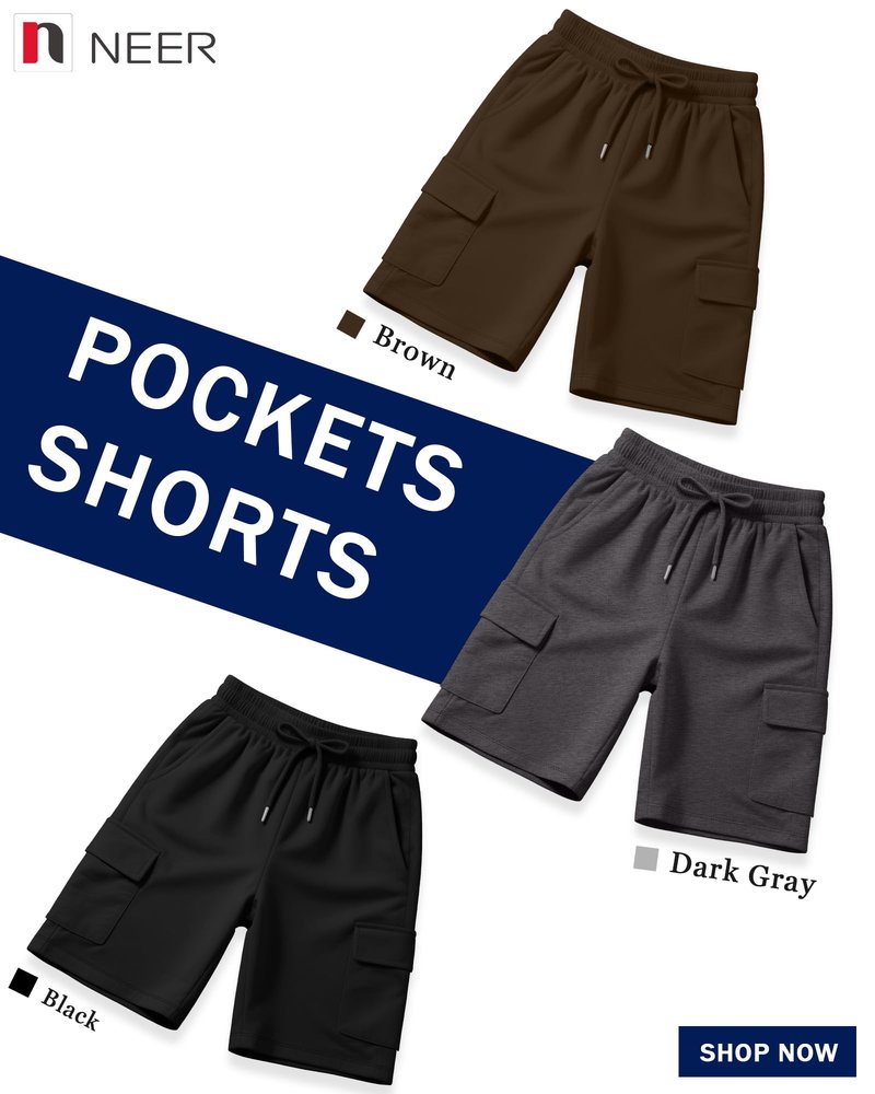 Neer 3 Pack Women's Bermuda Shorts Cargo Knee Length Drawstring Long Shorts Casual Yoga Soccer SweatShorts with 4 Pockets(Black, Dark Gray, Brown,Medium)