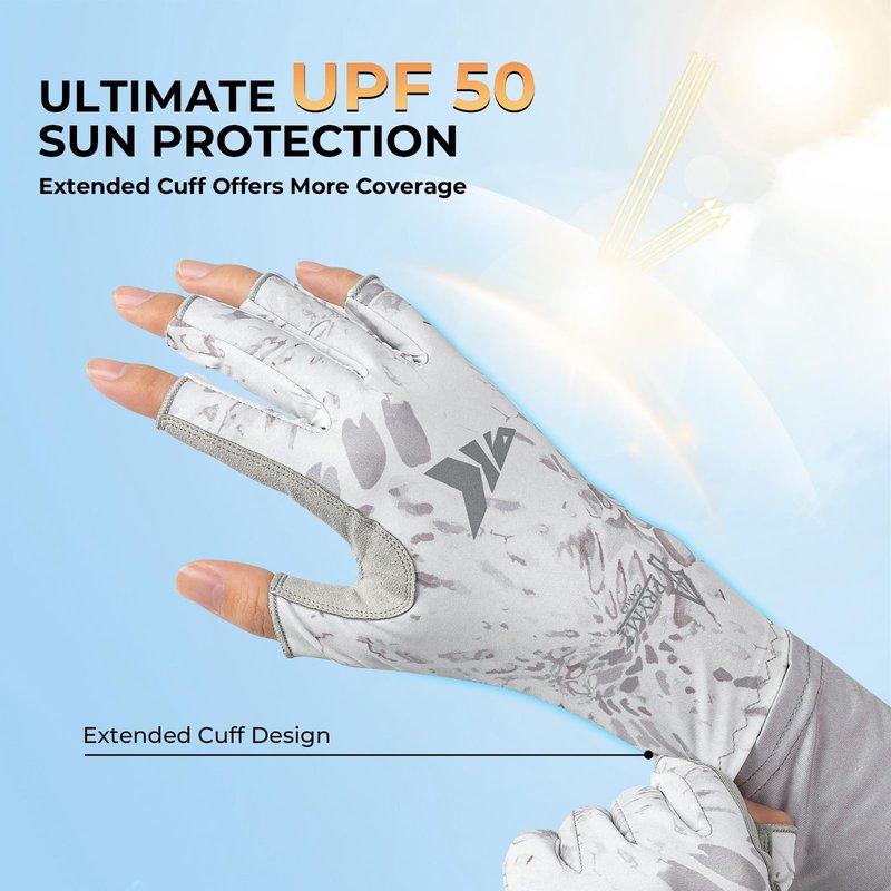 KastKing Sol Armis Sun Gloves UPF50+ Fishing Gloves UV Protection, Sun Protection for Outdoor, Kayaking, Rowing