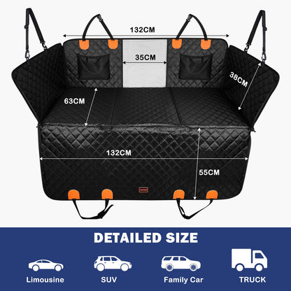 JOEJOY Back Seat Extender for Dogs - Dog Car Seat Cover for Dogs Waterproof & Foldable, Non-Slip Back Seat Cover with Hard Bottom for Cars, Trucks and SUVs, Suit for Travel Camping