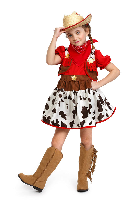 Dress Up America Cowgirl Costume For Kids – Wild West Dress-Up For Girls