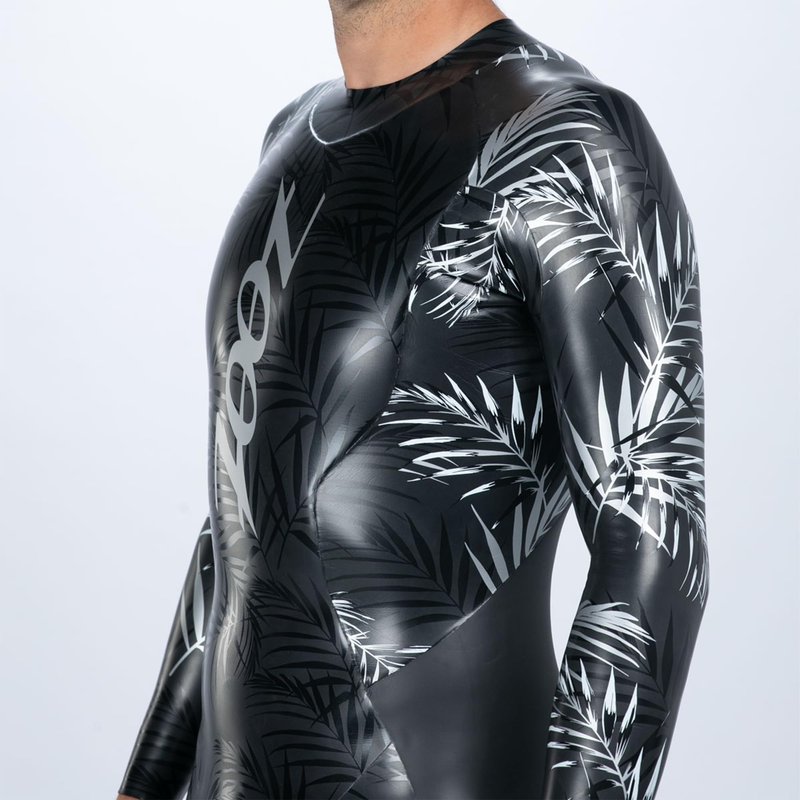 Zoot Men's Maui Wetsuit, Full Sleeve Neoskin Neoprene Buoyancy Suit for Open Water Swimming, Triathlons & Training - Silver Palm - Small