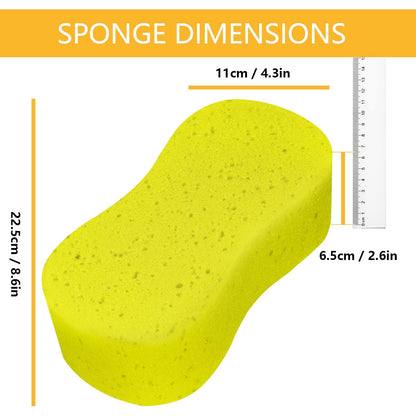 2 Pack Car Sponges,Jumbo Sponges For Car Cleaning,Anti Scratch Technology for Car Exterior & Window Washing- Perfect For Wheels, Windscreen & Bodywork (2 Yellow Jumbo Car Sponge)