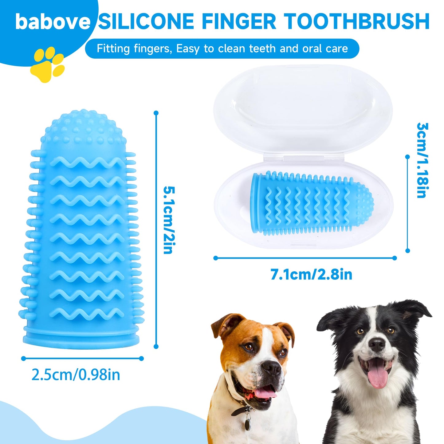 babove Dog Toothbrush,4-Pack Dog Tooth Brushing Kit,pet Toothbrush, Dog Finger Toothbrush for Dogs,Dog Teeth Cleaning,Combine with Dog Toothpaste for More Thorough Cleaning