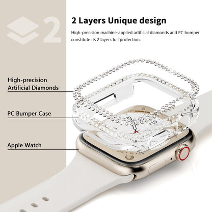 3Pack Rc-Z for Apple Watch Series 9 8 7 45mm Bling Bumper Case Women, Diamond Protective Frame for iWatch iPhone Watch 45 mm Accessories