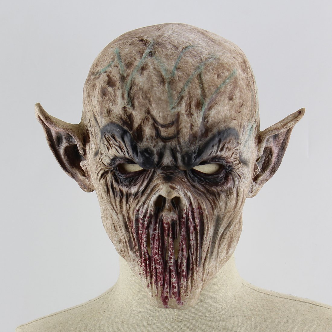 Quligeta Scary Halloween Mask Terror Ghost Devil Mask Dance Party Scary Biochemical Alien Zombie Caps Mask