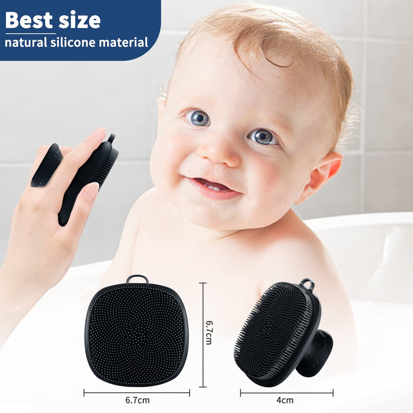 VWMYQ Face Scrubber, Silicone Face Scrubber for Men Facial Cleansing Brush Silicone Face Wash Brush Manual Waterproof Cleansing Skin Care Face Brushes for Exfoliating- Black