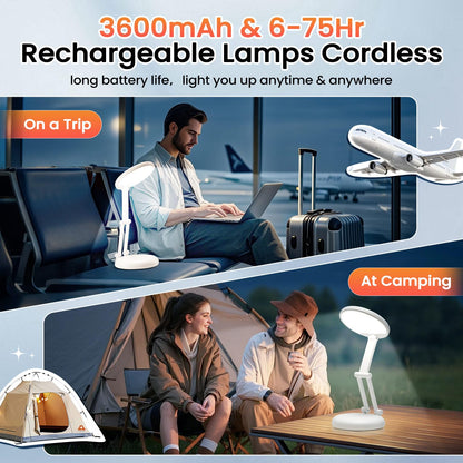 One Fire Rechargeable lamp, 3600mAh Battery Lamp, Rechargeable Table Lamp, Reading Light, Portable Small Lamp, Battery Lights Indoor, Cordless Lamp, Desk lamp, University Dorm Essentials