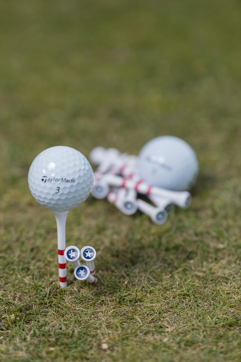PrideSports 3-1/4" Pride Performance Wood Golf Tees - Special Edition Stars and Stripes - 45 Count - Designed for Less Friction and Longer Drives - Made in The USA
