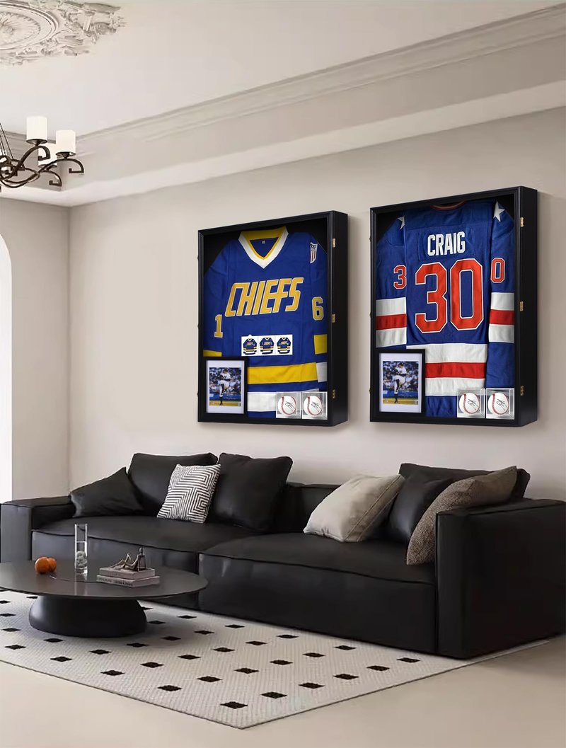 Nice C XL Jersey Frame Display Case, Hockey Jersey Frame Display Case, 28x37 inch Extra Large Deep Jersey Shadow Box, Jacket Football Jersey T Shirt Display, Baseball Case, UV Protection, Acrylic