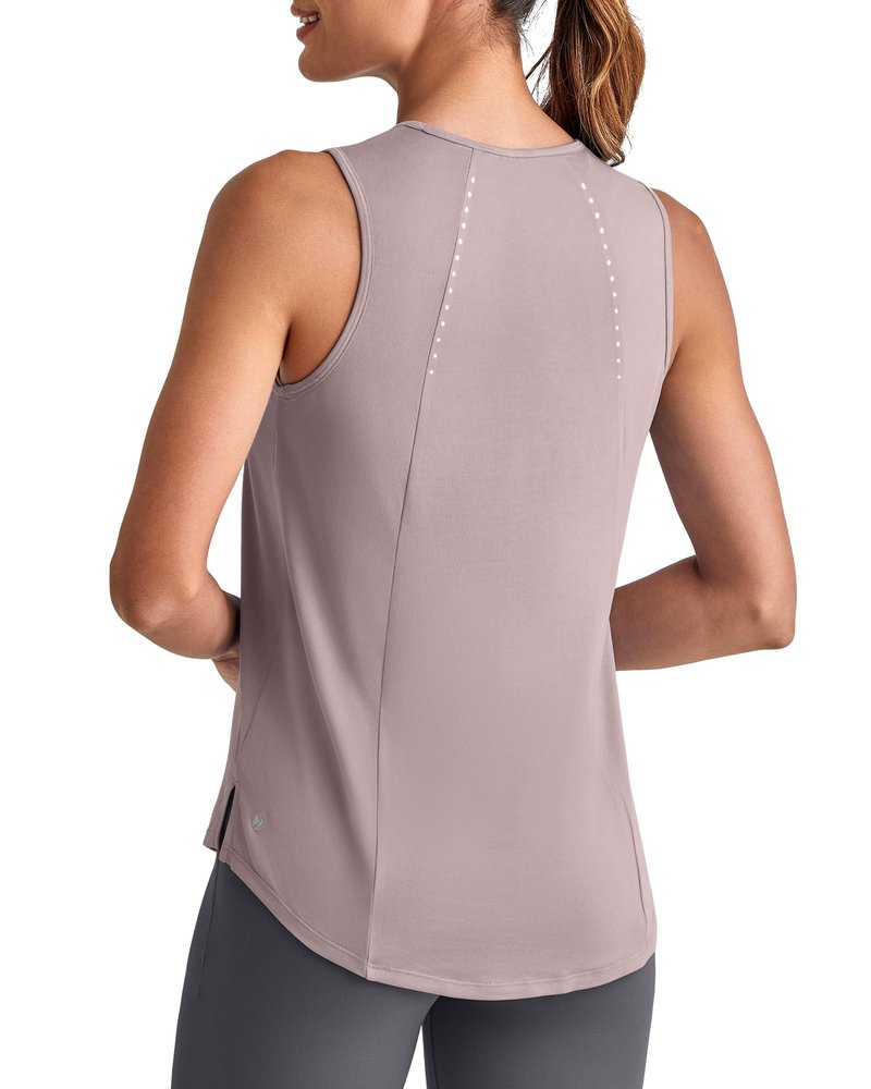 G4Free Running Tank Tops for Women Sleeveless Workout Shirts Athletic Gym Muscle Tank Lightweight Clothes Outfits(Gray Lilac,L)
