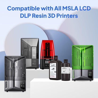ELEGOO Upgraded Standard 3D Printer Resin 2.0, Grey 1000g, 405nm Fast Curing High Precision & Smooth Finish, Ideal for Beginners for LCD/MSLA 3D Printer