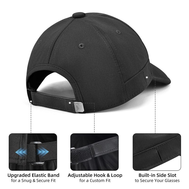 ZOORON Baseball Cap for Men Women, Dad Hat Unstructured Low Profile, Soft Brim Adjustable Plain Baseball Hat for Outdoor Golf(1 Pack-Black)