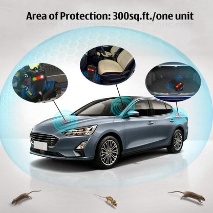 Angveirt Ultrasonic Rodent Repellent Under Hood Battery Operated Pest Repeller Humane Mouse Repellent for Car Engines Basement Garage Attic Rat Mice Deterrent 2 Pack