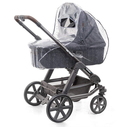 Zamboo Universal Rain Cover for Pram Carrycot (e.g. Hauck, Joie, ABC-Design etc.) | Air Circulating, Water Resistant and Durable Baby Protection Rain Shield (PVC-Free) - Grey