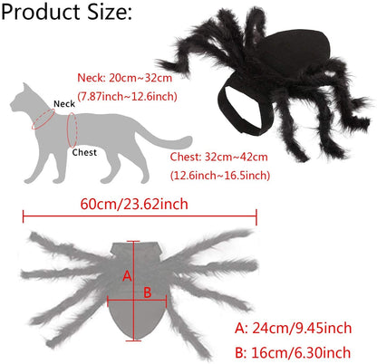 Halloween Spider Costume for Dog Cat, Halloween Pet Costume Halloween Decorations, Spider Decor Halloween Party Supply, Spider Cosplay Costumes with Adjustable Velcro for Small Medium Dogs and Cats