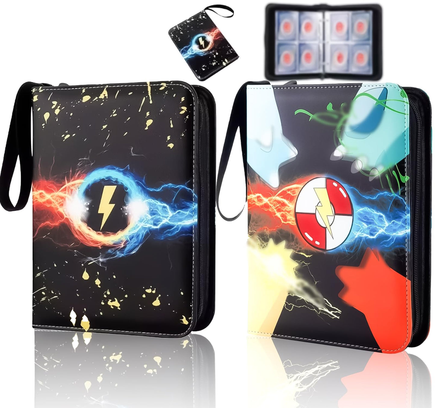 2pcs Card Binder 4 Pocket, Premium Zip Trading Card Binder, Collectible Trading Card Album, Graded Card Binder, For M Tg T Cg Sports Cards(400 Pocket)