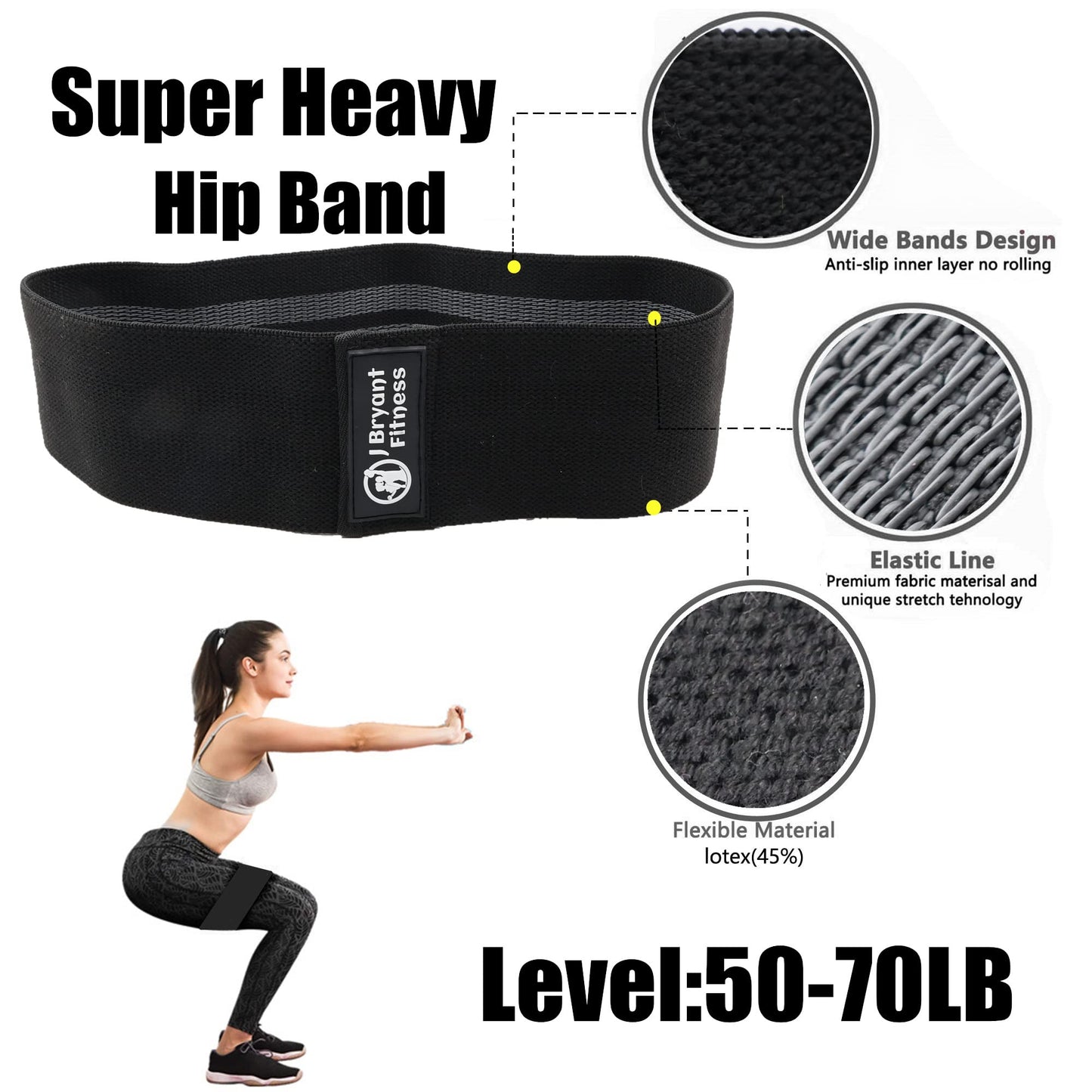 J Bryant Barbell Pad Set with 2 Ankle Straps for Cable Machines Hip Resistance Band Weight Lifting Straps Thick Cushion Hip-Thrusts Pad with Carry Bag for Squats Bench Press Workout