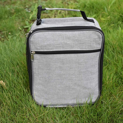 IWTTWY Insulated Lunch Bag, Leakproof Portable Lunch Box for Women Men Boys Girls, Large Capacity Cooler Bag with Handle and Bottle Pocket for Office School Camping Hiking Outdoor Beach Picnic (Grey)