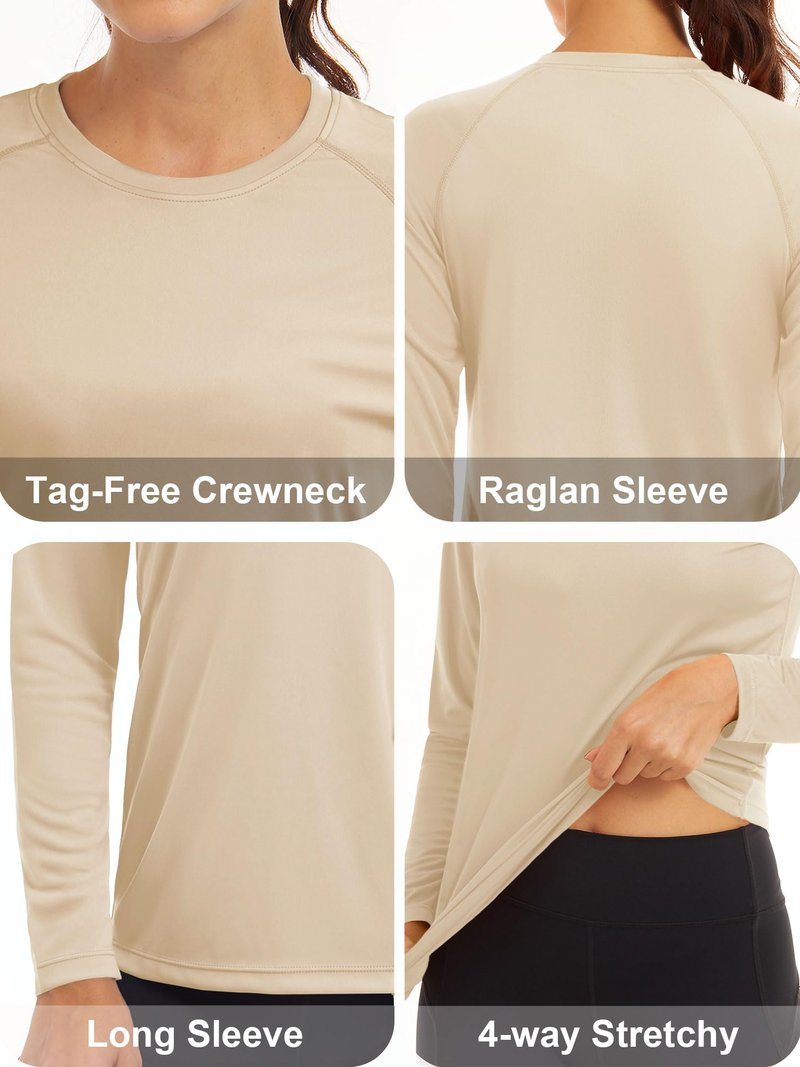 MAGCOMSEN Sun Protection Shirts for Women Long Sleeve Shirts for Women Lightweight Athletic Shirts Womens T Shirts Womens Shirts Fishing Shirts for Women