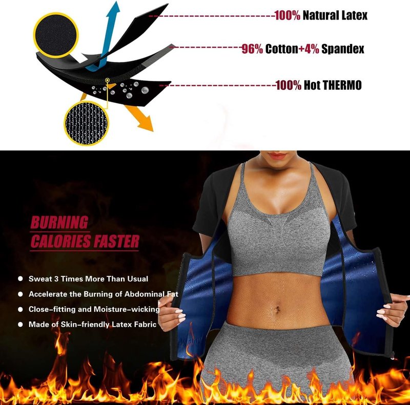 Sauna Suit Shirt for Women - Weight Loss Waist Trainer Sweat Vest | Fitness Fajas