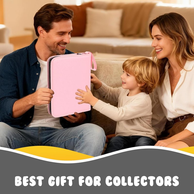 Enamel Pin Display Book - 6-Page Portable Pin Trading Organizer | PU Pink