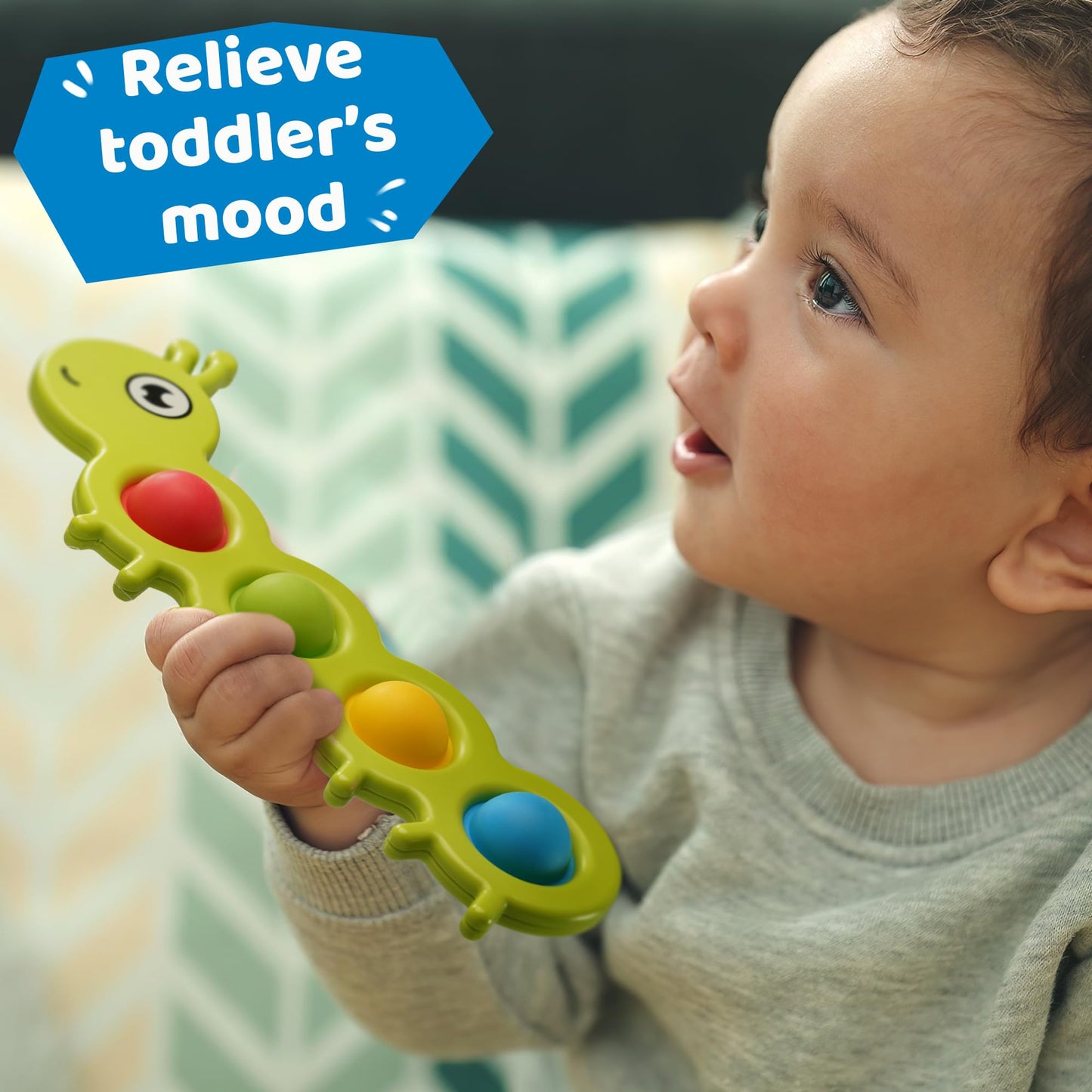 LiKee Fidget Popper Sensory Baby Toys for 10+ Months, Montessori Busy Toy for 1 2 3 Years Old Toddlers Push and Popping Bubbles Fine Motor Skill, Travel Toys for Kids Ages 1-3 Stress Relief (2 Pieces)