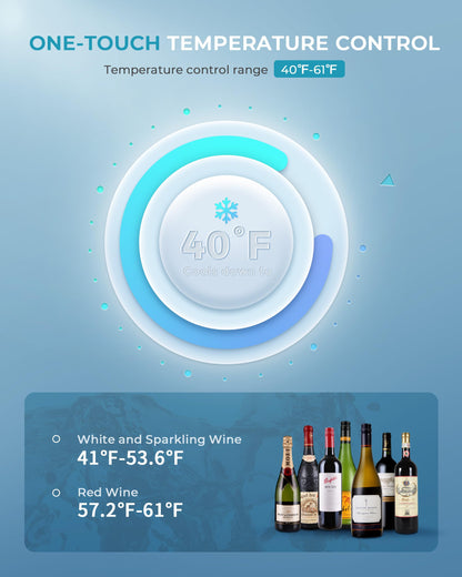 EUHOMY 18L Beverage Refrigerator Cooler, 24 Cans Mini Fridge with Quiet Compressor, Countertop Small Fridge with 40°F-61°F Digital Temperature Control, LED Lgiht for Home, Bar, Office