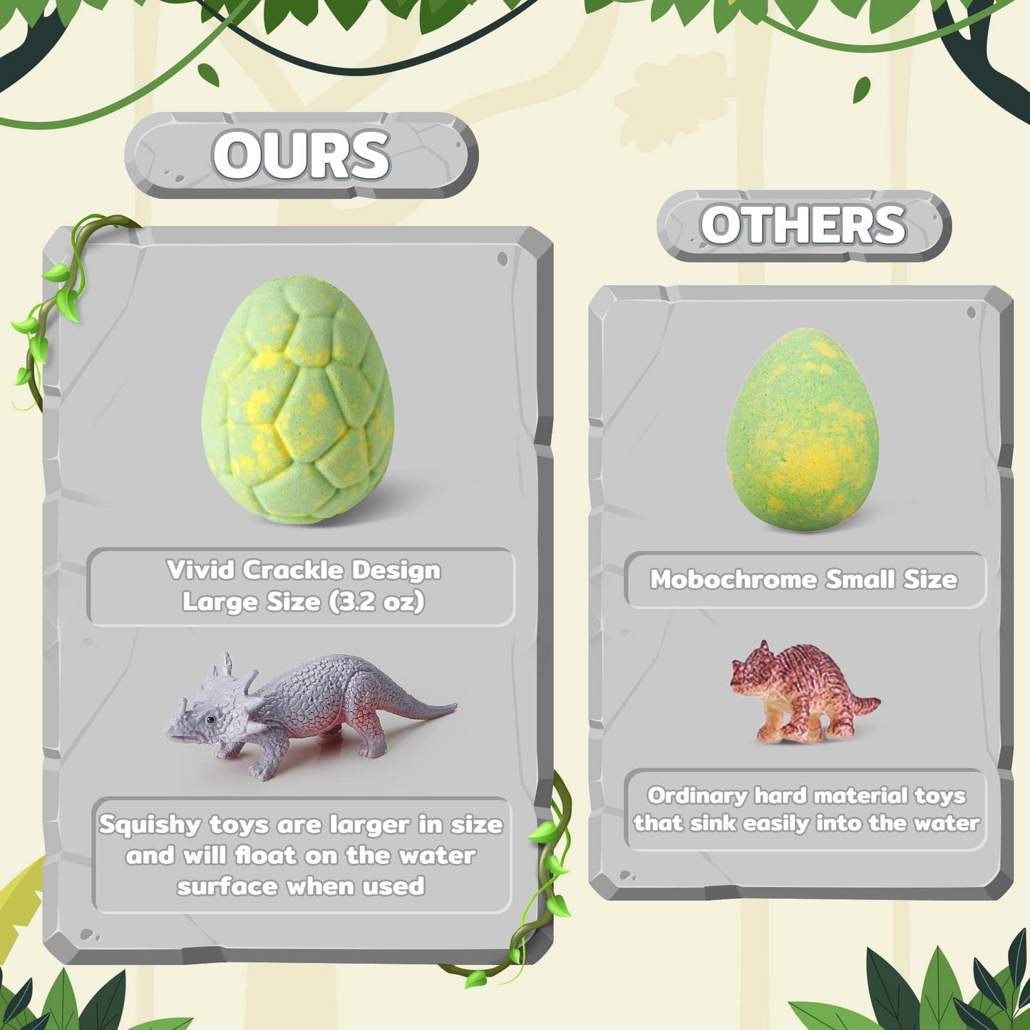 CalmNFiz Bath Bombs with Surprise Dinosaur Toys Inside, 12 Pack Organic and Natural Bubble Bath Bombs, Stocking Stuffers for Kids, Bath Bomb Set for Her/Him,Mothers Day Presents for Mom