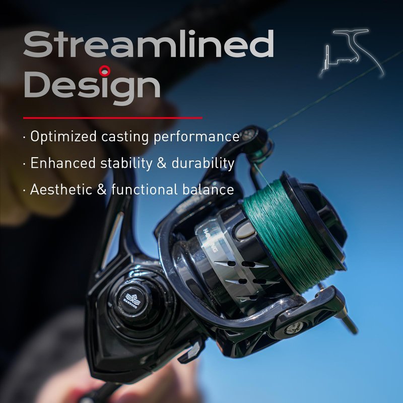 Handing LITE II Spinning Reels Freshwater Spinning Fishing Reels 14.33 Lbs Max Drag Handle Interchangeable Fishing Reels Aluminum Spool 5.2:1 Gear Ratio Size 1000