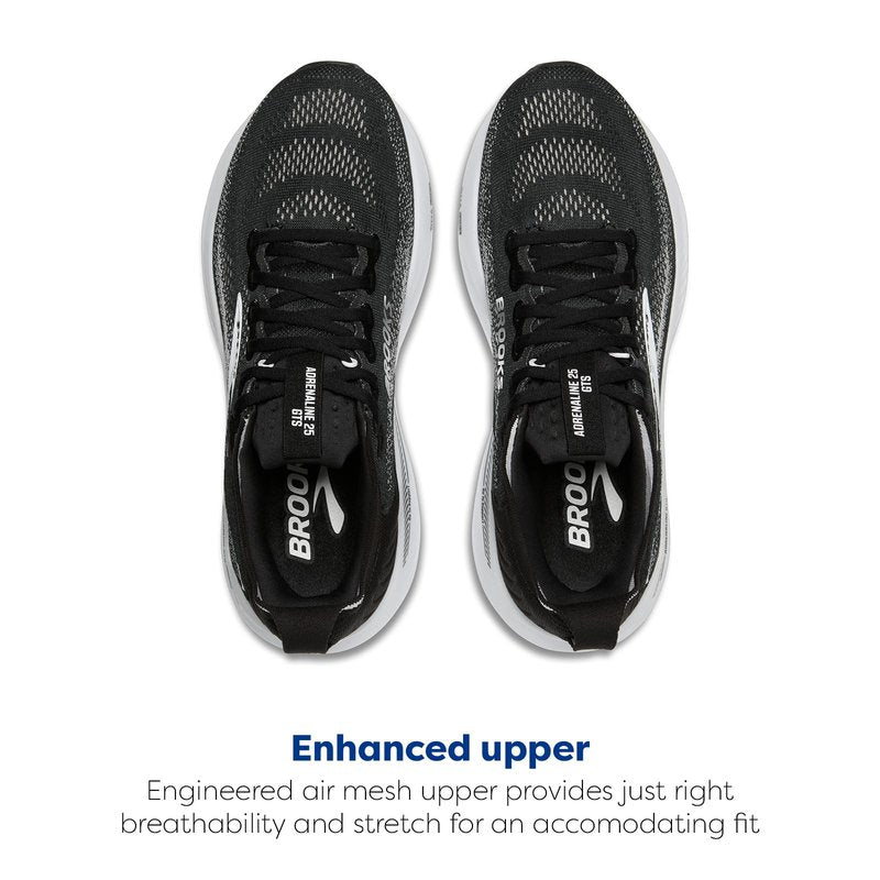 Brooks Women’s Adrenaline GTS 25 Supportive Running & Walking Shoe - Black/Grey/White - 9.5 X-Wide