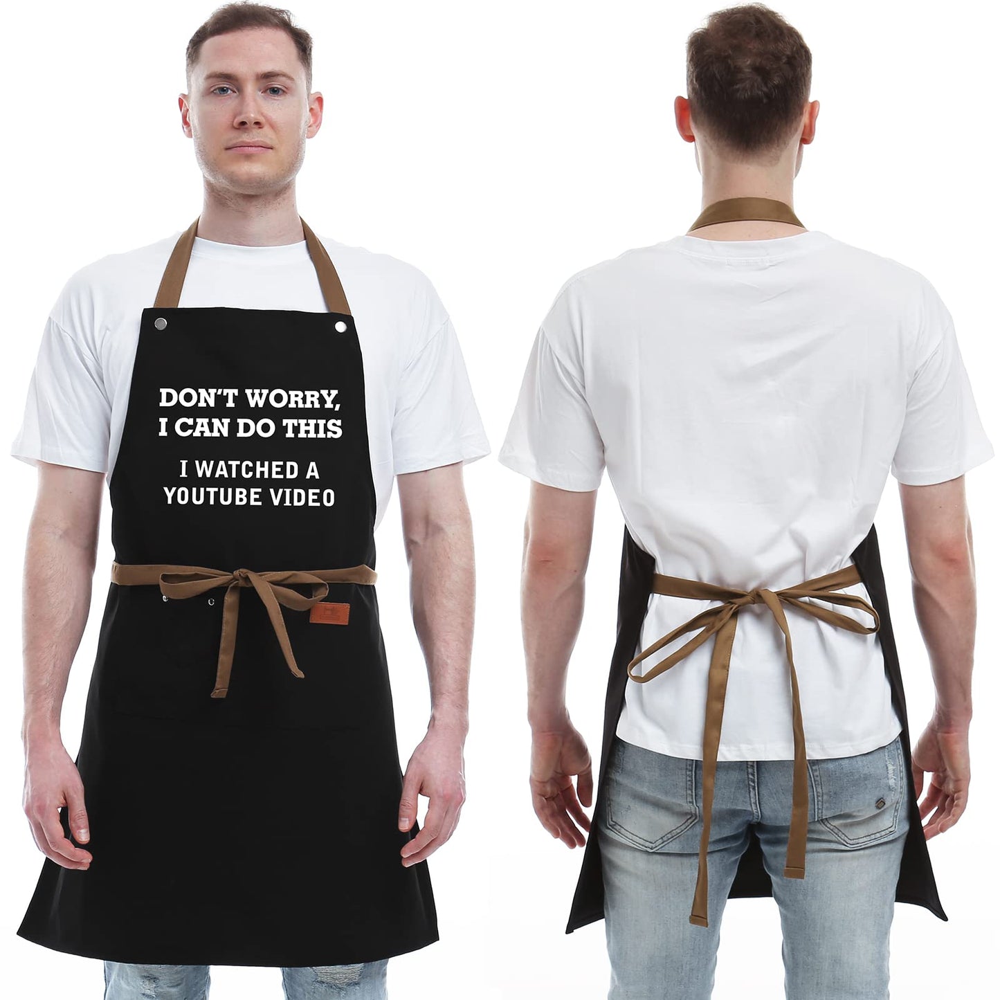 REHAVE Funny Gift for Men, Women, Dad, Anniversary, Christmas Gifts for Husband, Boyfriend, Brother, Uncle, Unique Birthday Grilling Gift, Father's Day Gifts from Daughter Son – BBQ Cooking Chef Apron