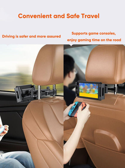 Car Tablet Holder, Headrest Tablet Mount Headrest Stand Cradle Compatible with IPad Pro Air Mini, Galaxy Tabs, Other 4.7-12.9" Cell Phones and Tablets, Red