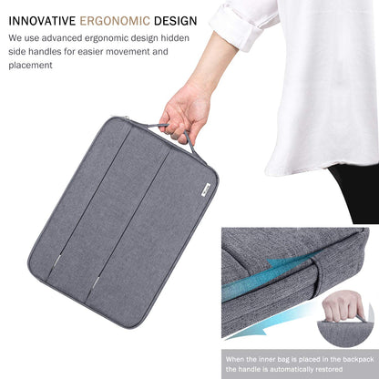 Voova Laptop Sleeve Case 13 13.3 Inch for MacBook Air 13 M1/M2/M3 2020-2024, MacBook Pro 13/14, Waterproof Slim Computer Bag Cover with Handle and Accessory Pocket, Grey