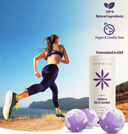 Arnica Bubble Bath Bombs Lavender Bergamot Essential Oils Luxurious Mega Foaming Bath Bombs for Dry Skin Nourishment Moisturizing Blissful Bath Gift