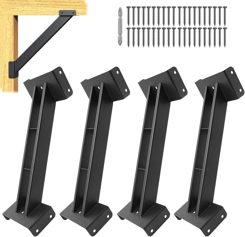 45 Degree Angle Brackets Kit - 4 Pcs for 6''x6'' Lumber | Ideal for Pergolas & Gazebos