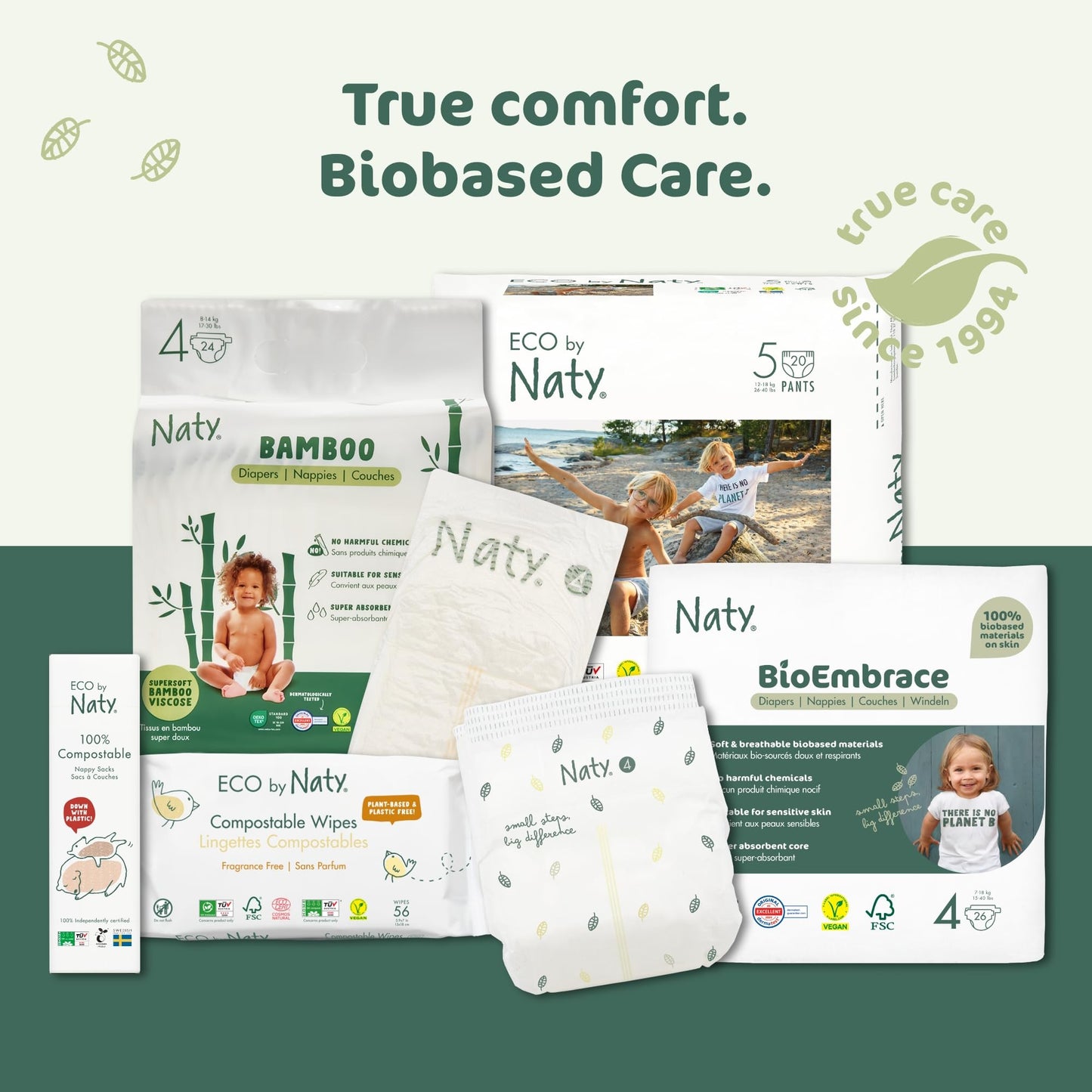Naty Nappy Pants - Hypoallergenic and Chemical-Free Pull Ups, Highly Absorbent and Training Nappies for Boys and Girls (Size 6 – 18 Count)
