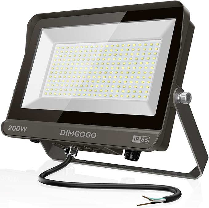 200W Flood Lights Outdoor, 22000LM 5000K with Dusk-to-Dawn Photocell, IP65 Waterproof Security Lights Bright LED Parking Lot Light with Trunnion Mount for Yard Garage Stadium