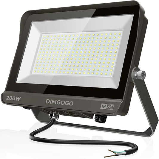 200W Flood Lights Outdoor, 22000LM 5000K with Dusk-to-Dawn Photocell, IP65 Waterproof Security Lights Bright LED Parking Lot Light with Trunnion Mount for Yard Garage Stadium