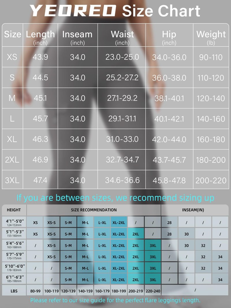YEOREO CoreFlex Women Workout Flare Leggings with Pockets Hidden Scrunch Cargo Gym Yoga No Front Seam Leggings Dark Grey XL