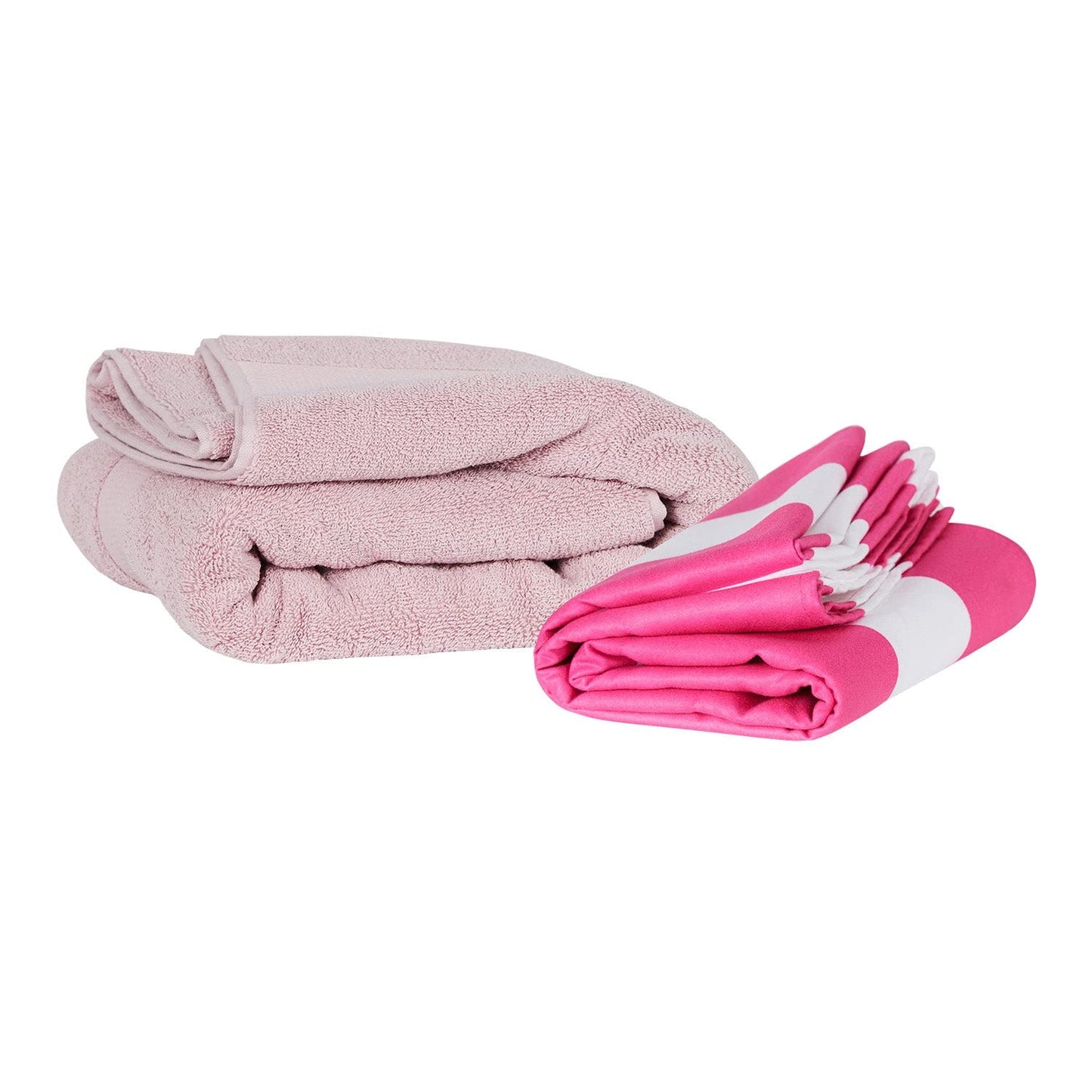 Dock & Bay Beach Towel - Quick Dry, Sand Free - Compact, Lightweight - 100% Recycled - Includes Bag - Cabana - Phi Phi Pink - Large (160x90cm, 63x35)