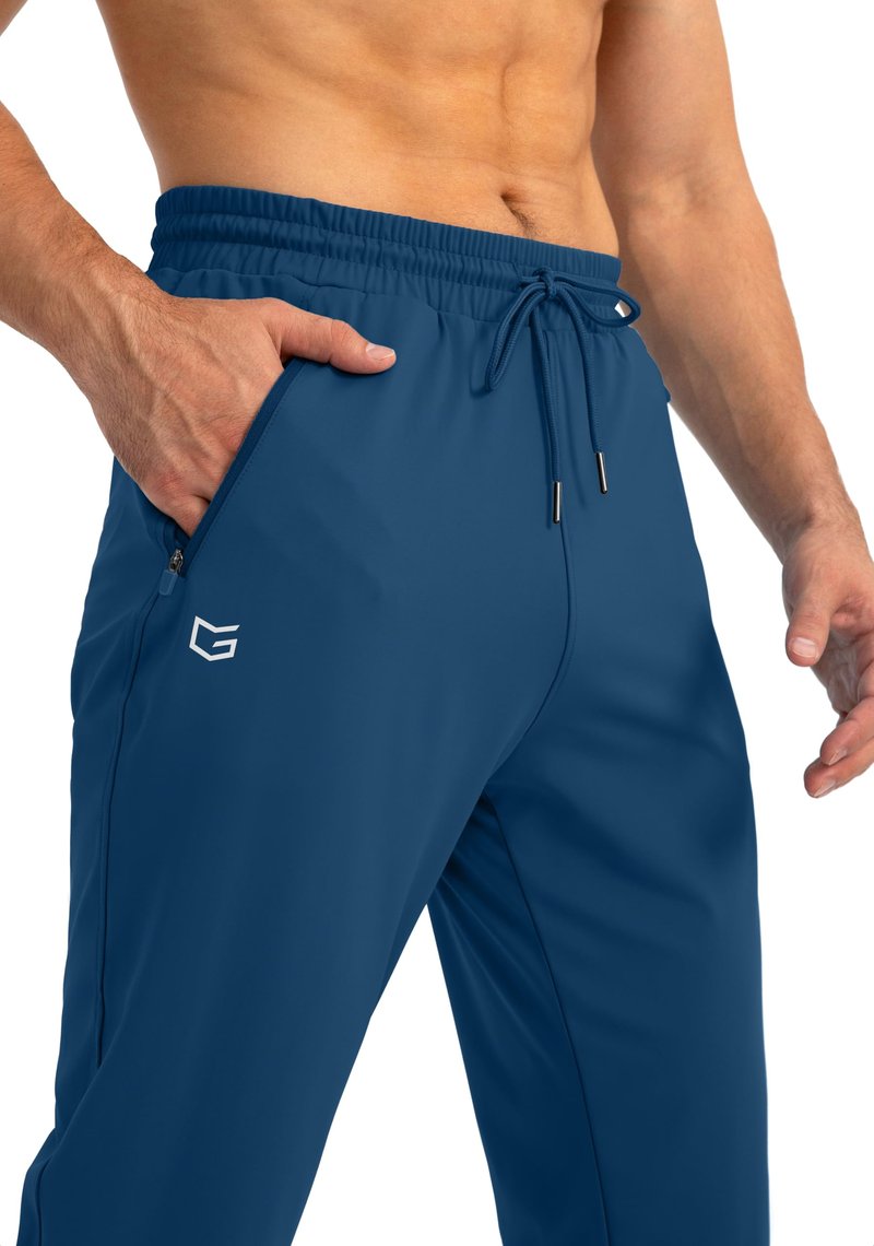 G Gradual Men's Sweatpants with Zipper Pockets Tapered Joggers for Men Athletic Pants for Workout, Jogging, Running (Dark Blue, XX-Large)