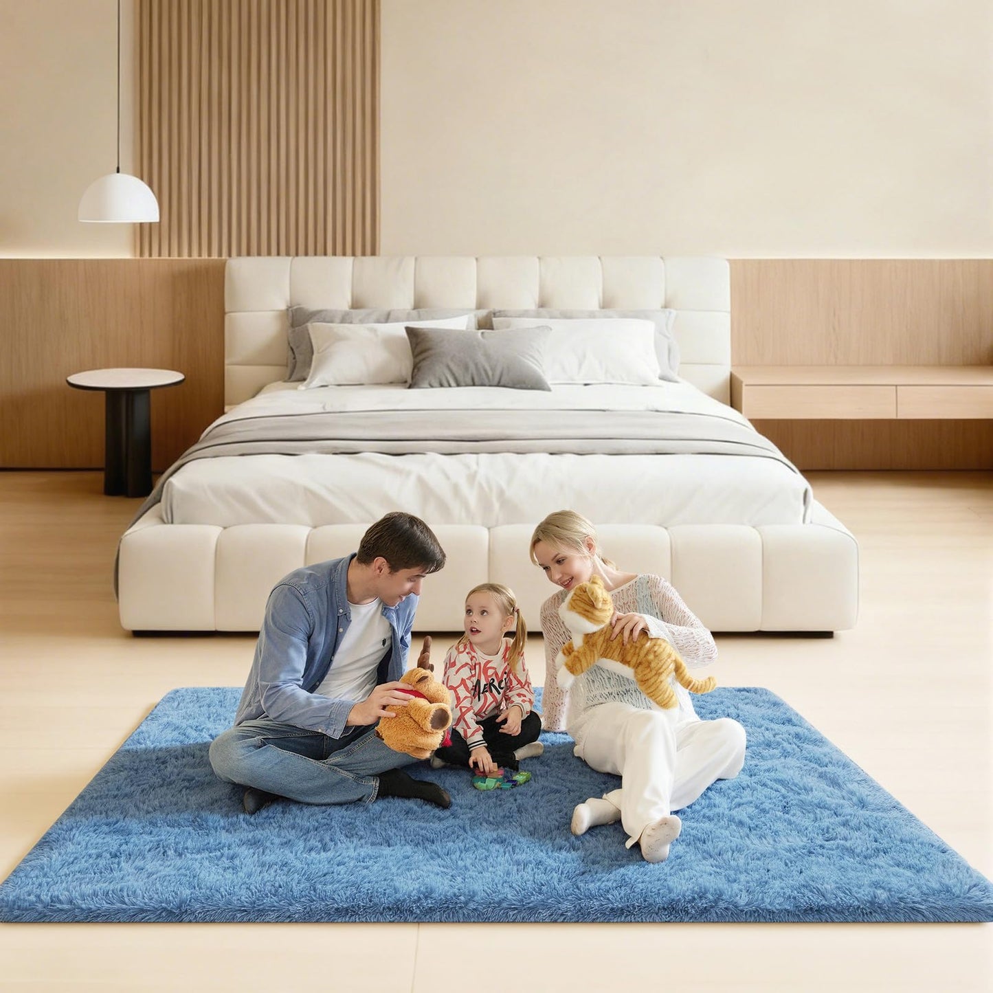 Ehayx 5x7 Area Rugs for Living Room, Large Fluffy Blue Rugs for Bedroom, Fuzzy Shag Soft Non-Slip Carpet for Kids Girls and Boys Nursery Dorm Indoor Room Home Decor (5ft X 7ft)